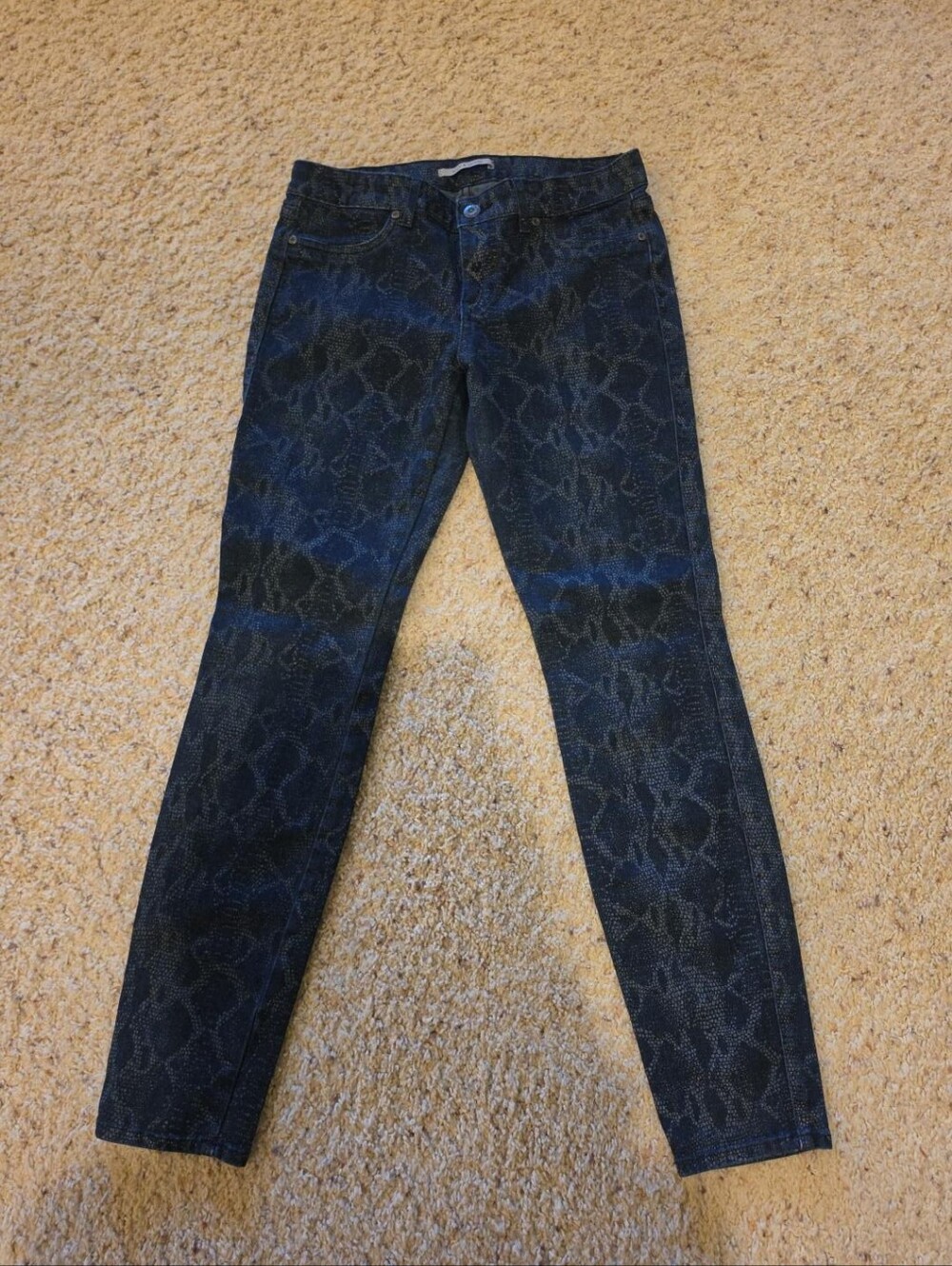 Rich & Skinny Dark Blue Snake Rinse Skinny Jeans